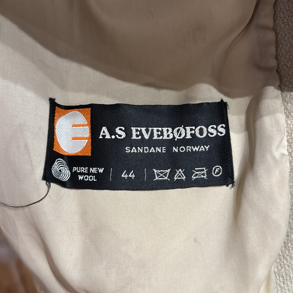 Vintage A.S EVEBØFOSS sandane Norway pure wool coat - Picture 3 of 8
